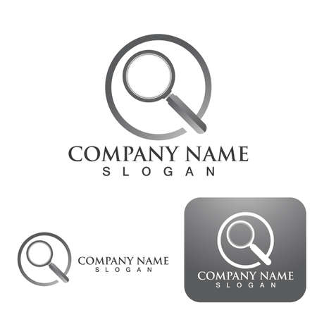 magnifying glass logo and symbolのイラスト素材