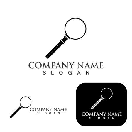 magnifying glass logo and symbolのイラスト素材