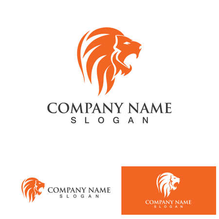 Lion King  logo vector illustration design.gold  lion king head sign concept isolated black backgroundのイラスト素材