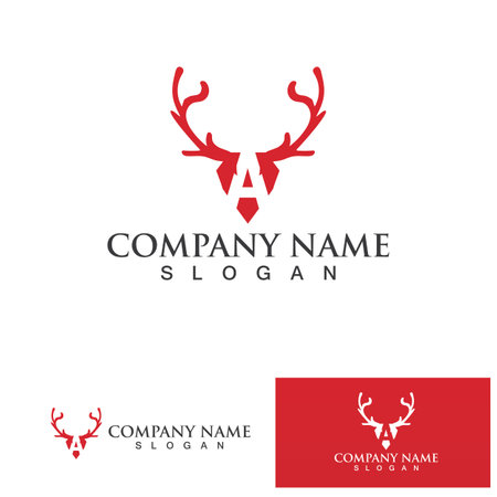 Deer Antlers Logo Template Illustration Design.のイラスト素材