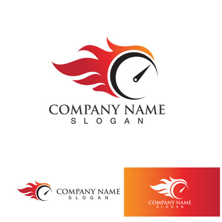 Speed logo design, silhouette speedometer symbol icon vector,speed Auto car Logo Template vector illustration icon designのイラスト素材
