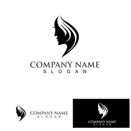 Woman face silhouette character illustration logo icon vectorのイラスト素材