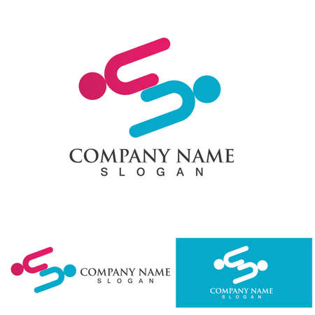 Community Logo Design Template for Teams or Groups.network and social icon designのイラスト素材