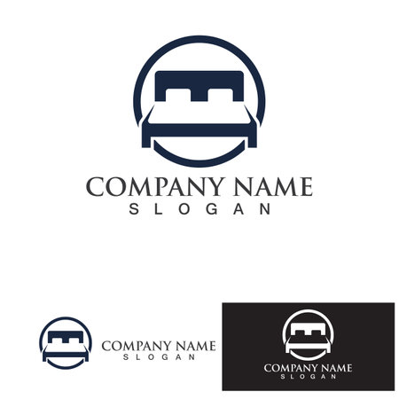 Bed logo and symbol hotel business logoのイラスト素材