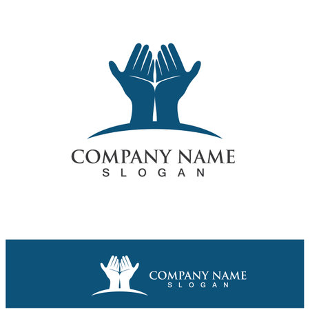 Hand help logo and symbols template icons appのイラスト素材