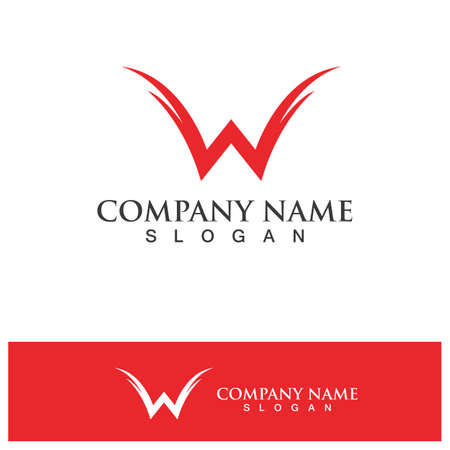 W Letter Logo Template vector illustration designのイラスト素材
