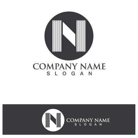 N Letter Logo Template vector icon illustration designのイラスト素材