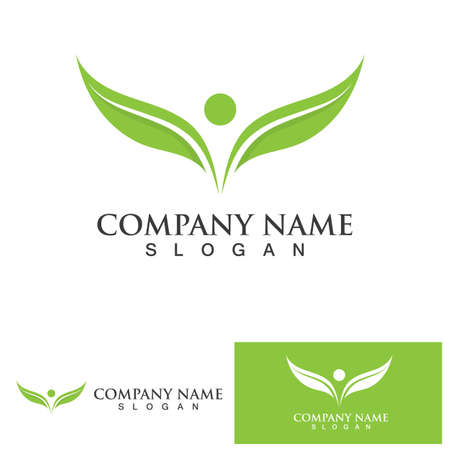 Green  leaf ecology Logo nature element vectorのイラスト素材