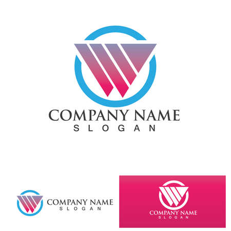 W Letter Logo Template vector illustration designのイラスト素材