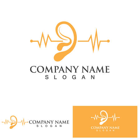 Ear Logo Template vector icon designのイラスト素材