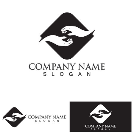 Hand hope logo and symbol vector templateのイラスト素材