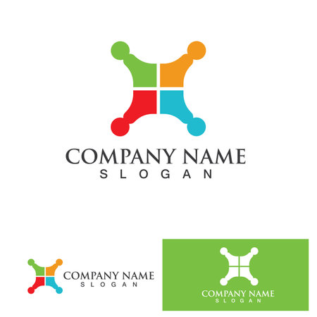 world comunity logo with people and globe illustration design vector.のイラスト素材