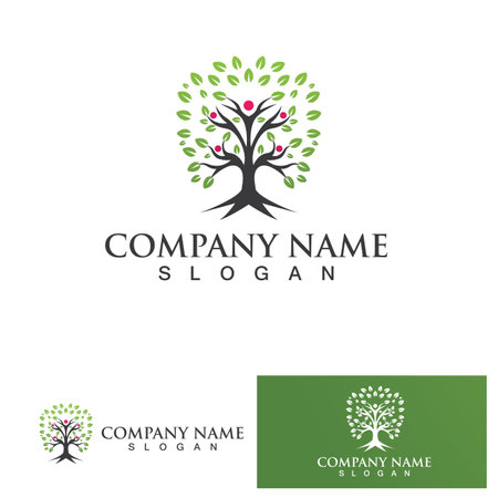 People Tree Vector Logo Template illustration designのイラスト素材