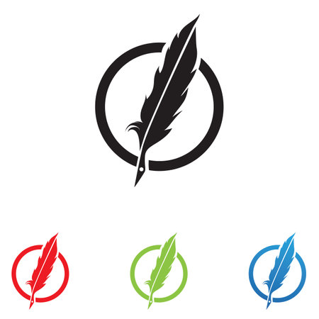 feather law logo template-vectorのイラスト素材