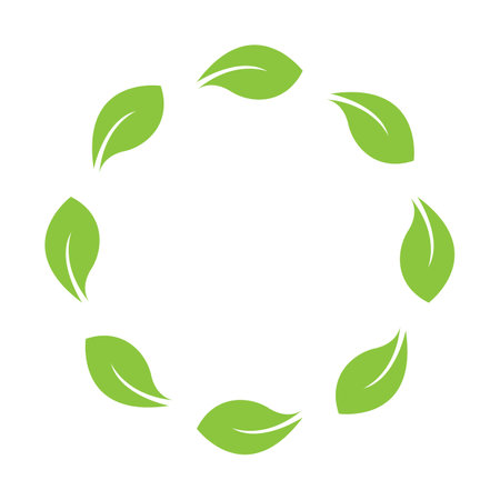 Leaf green decoration circle  logo and symbol vector templateのイラスト素材
