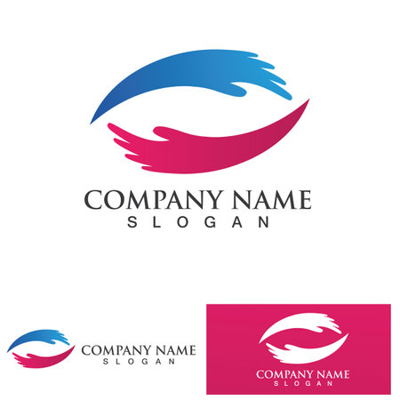 Hand care logo and symbol vector templateのイラスト素材