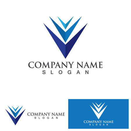 V Letter Logo Template vector icon illustrationのイラスト素材