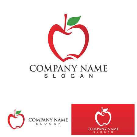 Apple logo. fruit healthy food design.Apple logo design inspiration vector templateのイラスト素材
