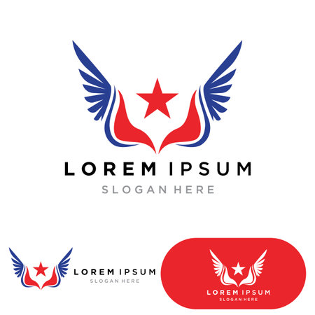 Wing falcon bird  Logo Template vectorのイラスト素材