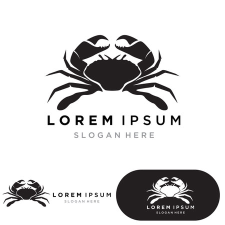 Silhouette crab animal logo vectorのイラスト素材