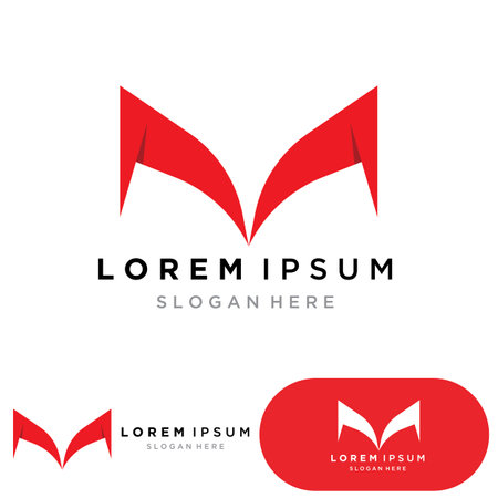 M Letter Logo Template vector icon illustration designのイラスト素材