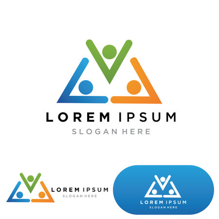 Community, network and social icon design templateのイラスト素材