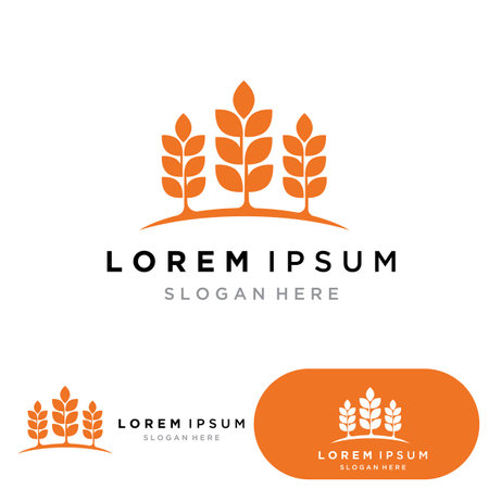 Agriculture Wheat logo template vector icon designのイラスト素材