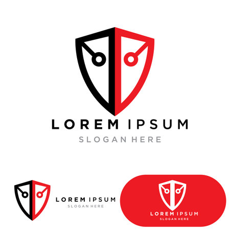 shield logo design vector,shield emblem logo templateのイラスト素材