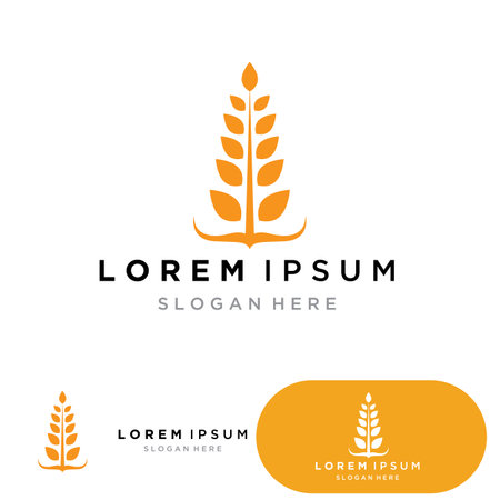Agriculture Wheat logo template vector icon designのイラスト素材
