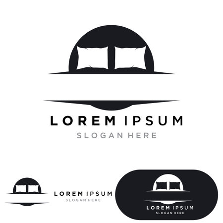 Bed logo and symbol hotel business logoのイラスト素材