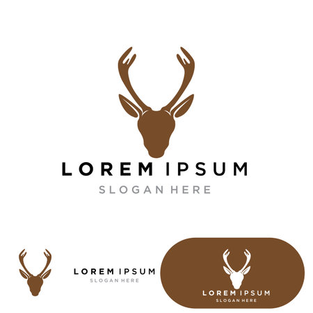 Deer Logo Template vector icon illustration designのイラスト素材