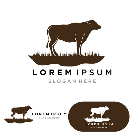 Cow head symbols logo vector templateのイラスト素材