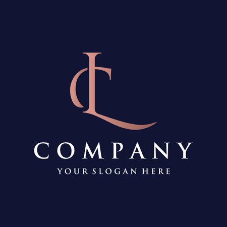 Luxury modern monogram initial letter logo CL , LC , L , C monogram.Logo for business, business card or identity and company.のイラスト素材