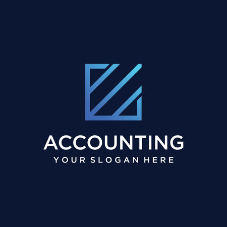Financial accounting logo, with check mark for financial accounting stock chart analysis. With modern vector illustration concept.のイラスト素材