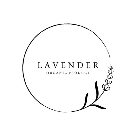 Hand drawn organic lavender flower logo design.Logo for cosmetic, beauty,tea,oil,herbal.のイラスト素材