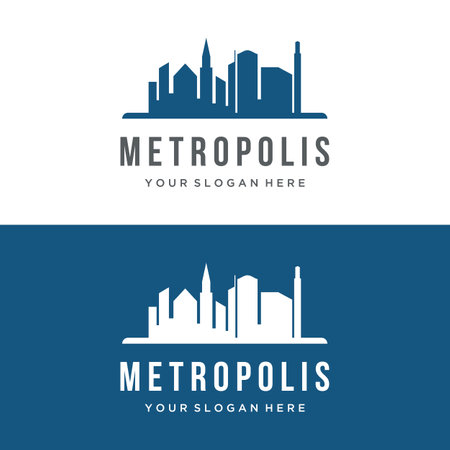 Healthy modern city skyline logo design.Logo for business, property, building and architect.のイラスト素材