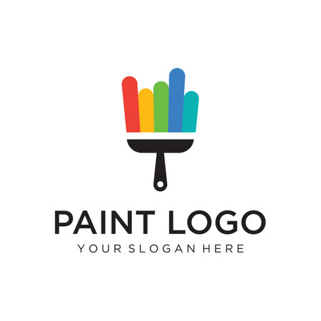 Paint brush and roll logo creative design for home and city service.のイラスト素材