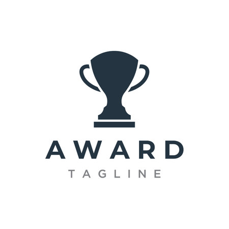 Creative and unique trophy logo. Trophy logo for sports tournament championship.のイラスト素材