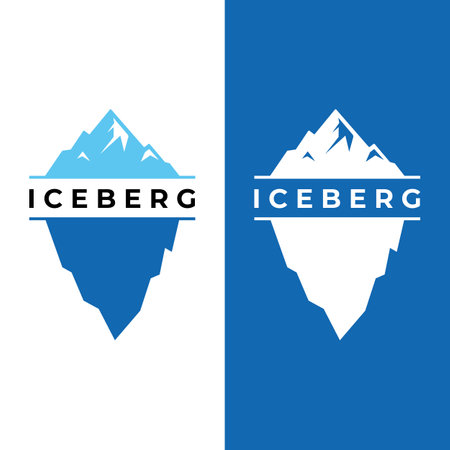 Abstract geometric arctic iceberg logo minimalistic vector illustration.のイラスト素材