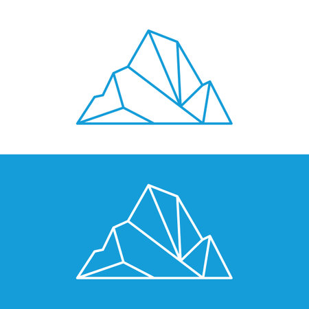 Abstract geometric arctic iceberg logo minimalistic vector illustration.のイラスト素材