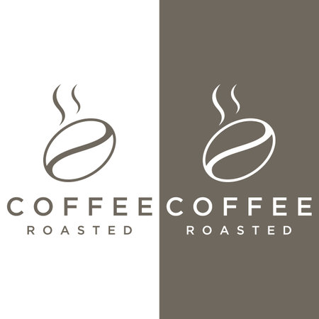 Hand drawn vintage style arabica coffee cup and coffee plant logo.Logo for business, cafe, restaurant, badge and coffee shop.のイラスト素材