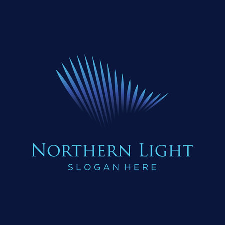 The northern light wave logo is inspired by the lights of the aurora borealis.のイラスト素材
