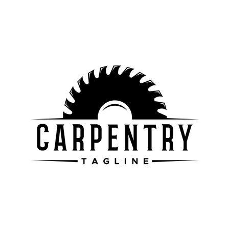 Wood saw premium logo design with vintage carpentry tools.Logo for business, carpentry, lumberjack, label, badge.のイラスト素材