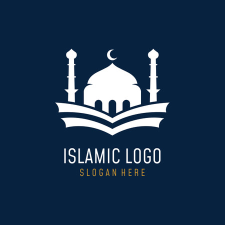 Unique,modern and creative luxury mosque logo with monogram.Logo for islamic,ramadan,company.のイラスト素材