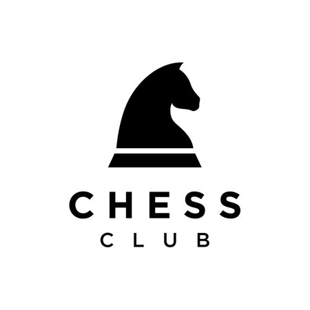 Chess strategy game logo with horse, king, pawn and rook. Logos for tournaments, chess teams and games.のイラスト素材