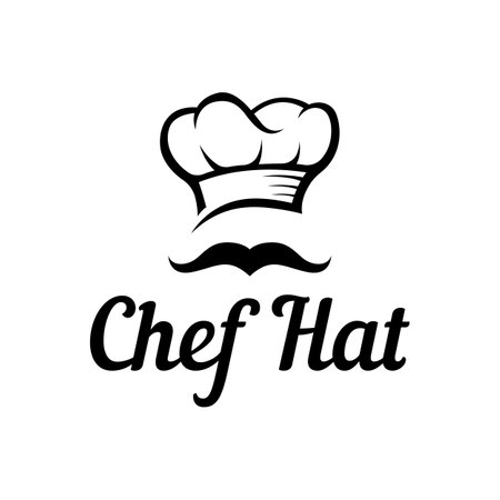 Professional chef or kitchen chef hat logo template.Logo for business,home cook and restaurant chef.のイラスト素材