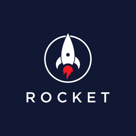 Creative and modern rocket logo,starship launch template.のイラスト素材
