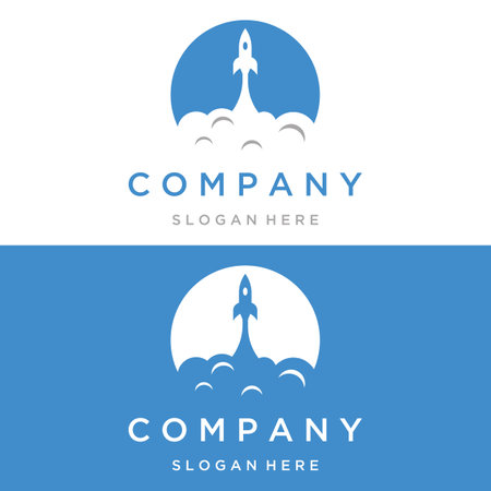 Creative and modern rocket logo,starship launch template.のイラスト素材