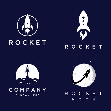 Creative and modern rocket logo,starship launch template.のイラスト素材