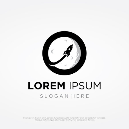 Creative and modern rocket logo,starship launch template.のイラスト素材